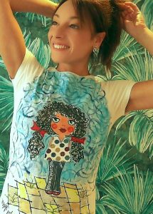 Tienda de ropa pintada a mano